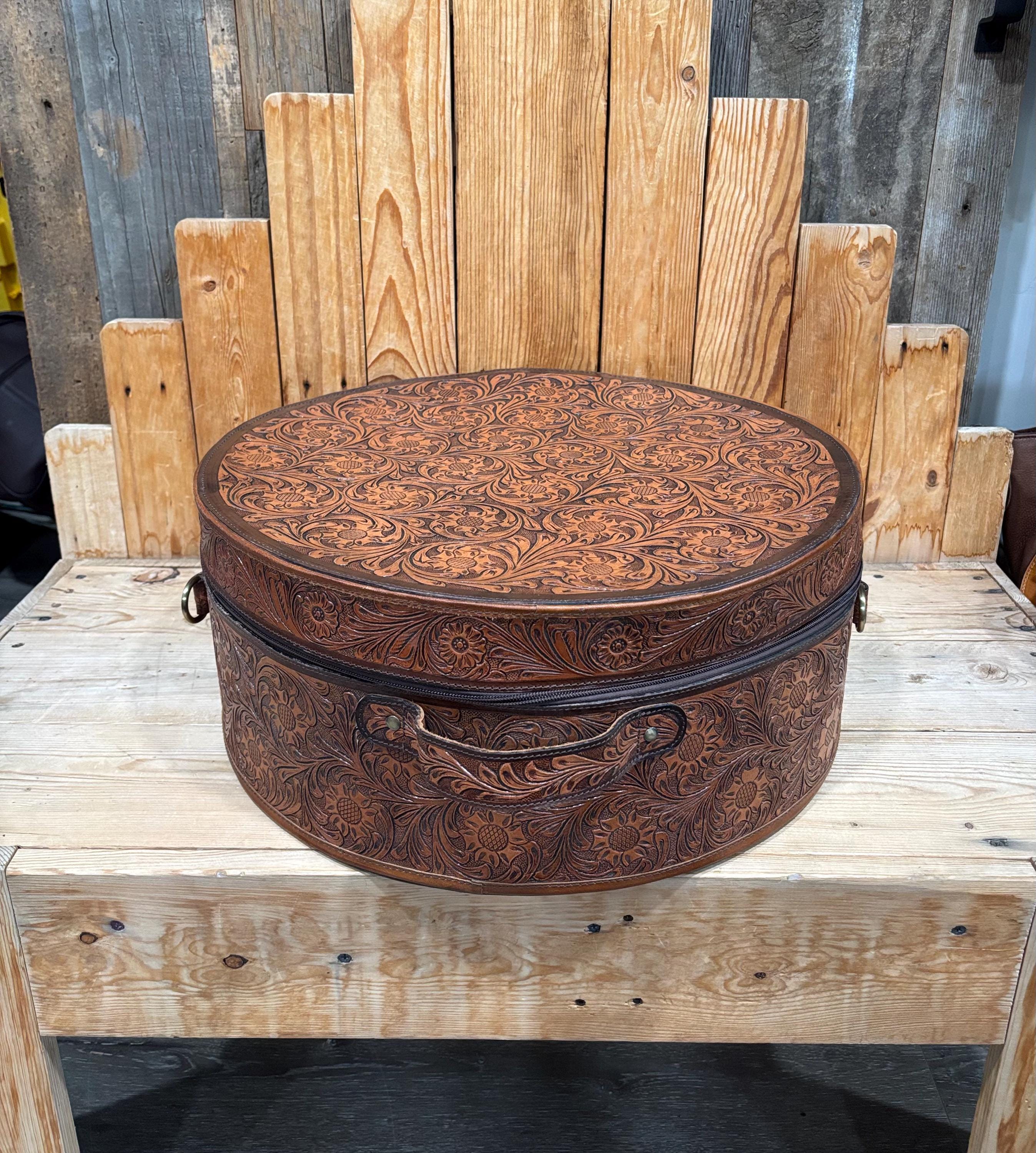 Tooled Leather Hat/Rope Boxes!