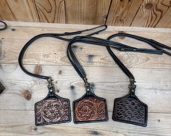 Tooled Leather ID Badge Lanyards!