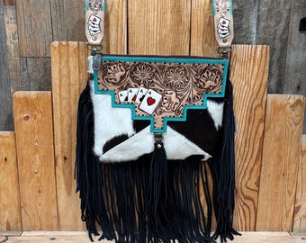 ACES Cowhide Fringe Crossbody!