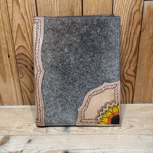 Notitieboek met zonnebloempitten en rundleeraccenten!