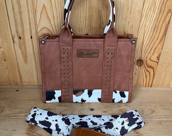 Wrangler Cow Print Crossbody Purse! CONCEALED CARRY. Black & Brown!!
