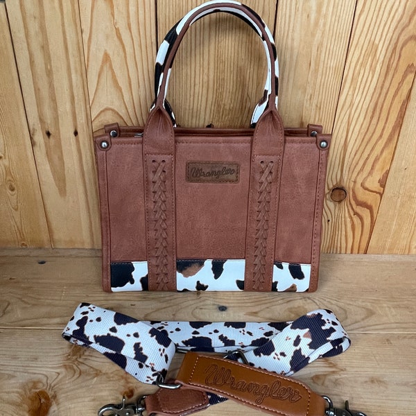 Black & Brown Wrangler Cow Print Crossbody Purses! CONCEALED CARRY.