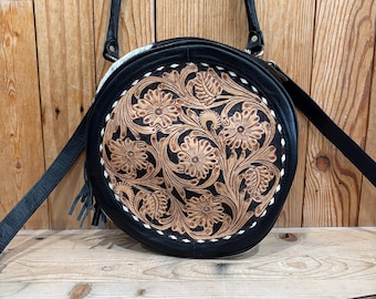 Cowhide Round Handbag/Crossbody!