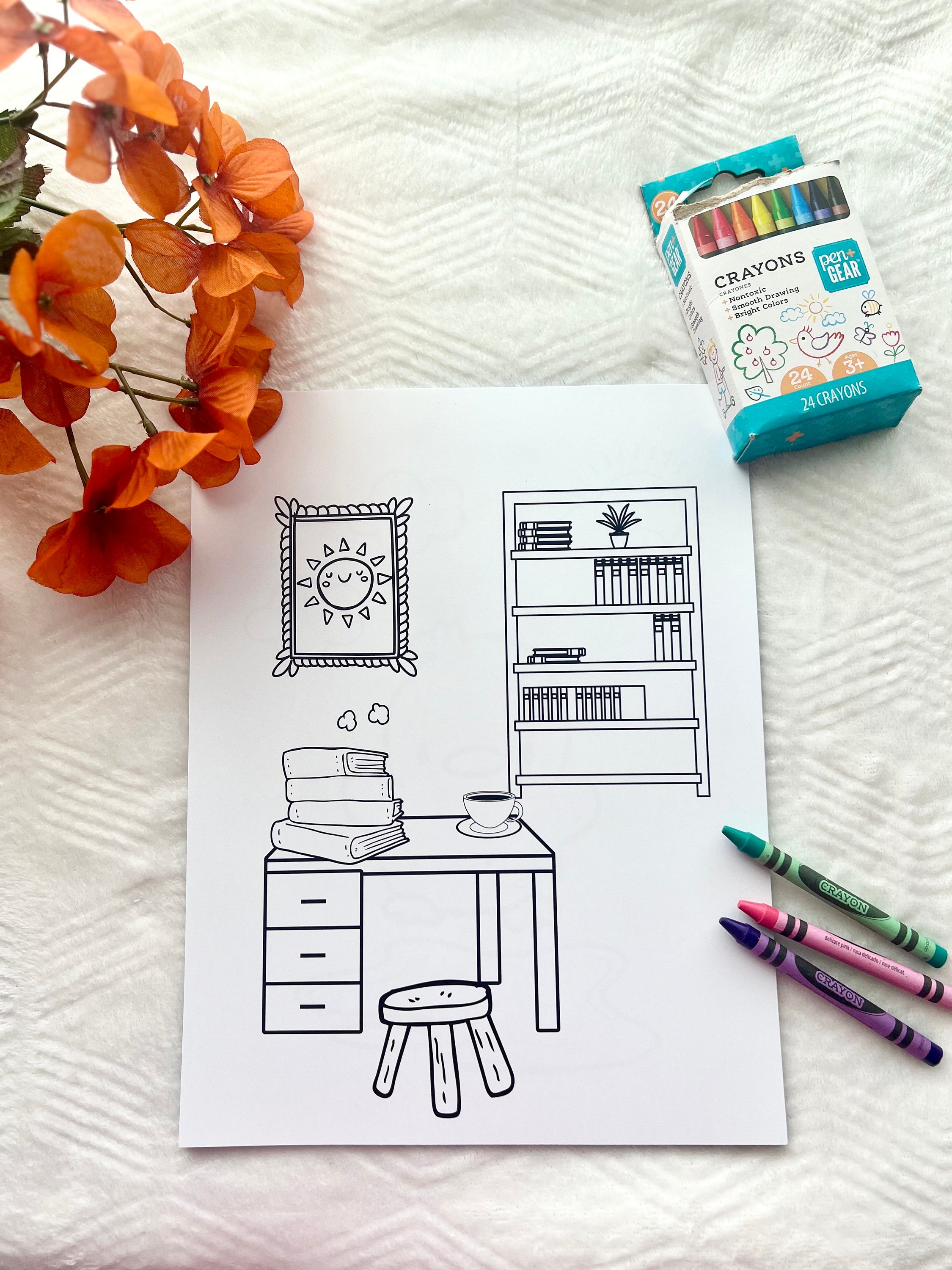 Simple Design Toddler Coloring Book, 35 Pages - Etsy
