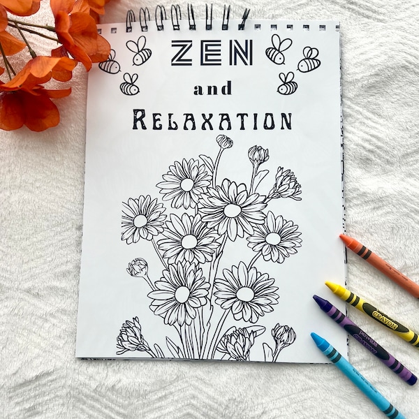 Relaxation Coloring Book, Cute coloring book, gifts for her, mandala coloring book, coloring book, abstract coloring book