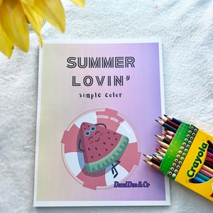 Simple Coloring Book, Cute coloring book, gifts for her, Adult coloring book, coloring books, coloring book, Summer Coloring Book, Summer