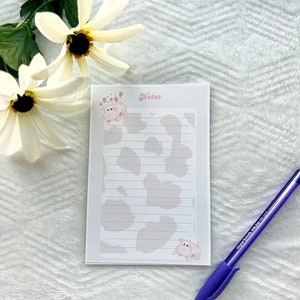 Cute Notepads, strawberry Cow Notepad, Cow notepad, Gifts for her, cute notepad, fun notepads, stationery, Cute Strawberry cow Notepad