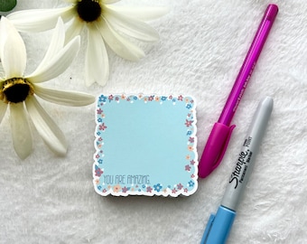 Cute Sticky Notes, Mental Health Notepad, You Are Amazing Sticky Notes, You Are Amazing Notes, Stationery Gifts, Stationery