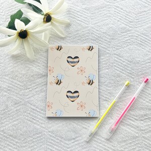Cute Bee Notepads, Bee Heart Notepads, Bees, Gifts for her, cute notepad, fun notepads, stationary, stationery, Bee Heart