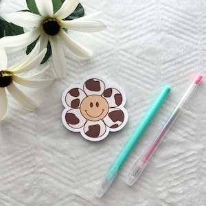 Cute Cow Print Flower Sticky Notes, Flower, Flower Sticky Notes, Cow Sticky Notes, Cute notepad, cute stickies, cow print