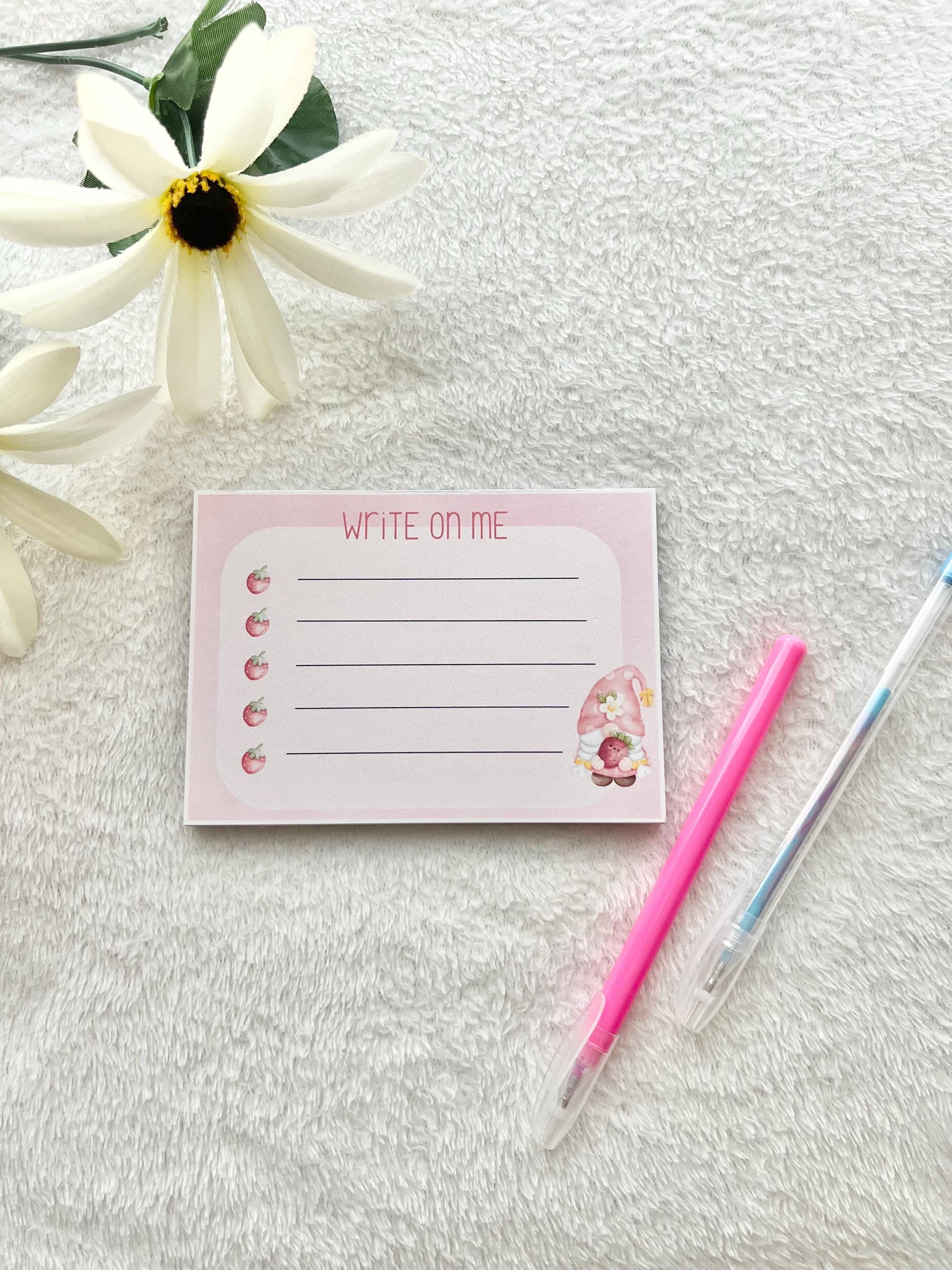 Cute Strawberry Memo Pads, Memo Notepad, Summer Memo Pads, Strawberry Notepads, Stationery Gifts, Stationery, Notepads, Cute notepads