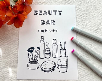 Beauty Bar Coloring Book: Simple Designs, Relaxing Adult Coloring