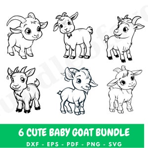 Baby Goat Svg Bundle, Cute Goat Svg Bundle, Cute Baby Goat , Cute Goat Svg, Animal Svg file, Goat Face , Cut File, Digital Download, Clipart