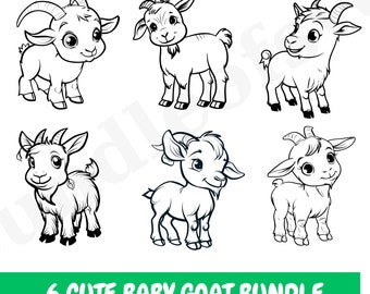 Baby Goat Svg Bundle, Cute Goat Svg Bundle, Cute Baby Goat , Cute Goat Svg, Animal Svg file, Goat Face , Cut File, Digital Download, Clipart