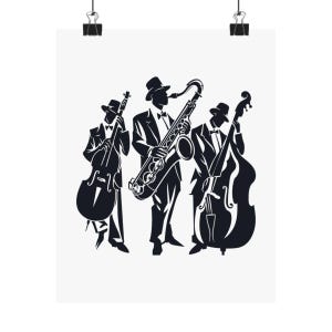 3 Jazz Musician SVG, Jazz Music Svg, Music Clipart, jazz silhouette, Music Cut File, Saxophone Svg, Cut Files for Cricut, Digital Download image 5
