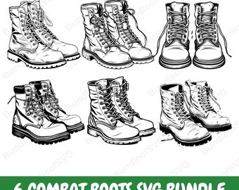 Combat Boots SVG Bundle - Army Boots Svg - Military Boots Svg - US Army Svg - Military Clipart - Svg Files for Cricut - Digital Download