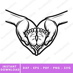 Sweet Baby Feet SVG - Baby Love Svg - Baby Feet Clipart - Baby Shower Svg - Baby footprint svg - Svg Files for Cricut - Digital Download