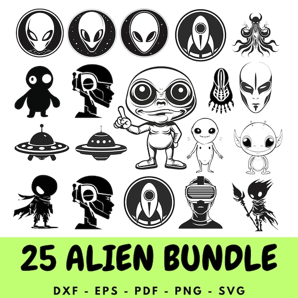 Alien SVG Bundle, Ufo svg, ufo svg for cricut, alien vector, Ufo vector, alien face svg,Alien Believe svg files, Ufo cut files, Space svg