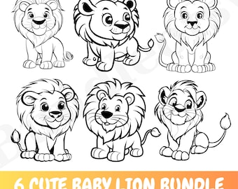 Baby Lion SVG Svg Bundle, Cute Baby Lion Svg Bundle, Cute Baby Lion, Cute Lion Svg, Animal Svg file, Lion Face SVG, Lion Cut file