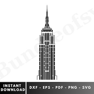 Empire State Building SVG, New York SVG, Empire State Building Clipart, Amerika Svg, Byggnadssvg, Empire State Building Vektor