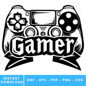 Gamer SVG - Gaming Svg - Funny Gamer SVG - Svg de jeux vidéo - Clipart Gamer vidéo - décoration de salle de jeux - fichiers Svg pour Cricut, numérique #3