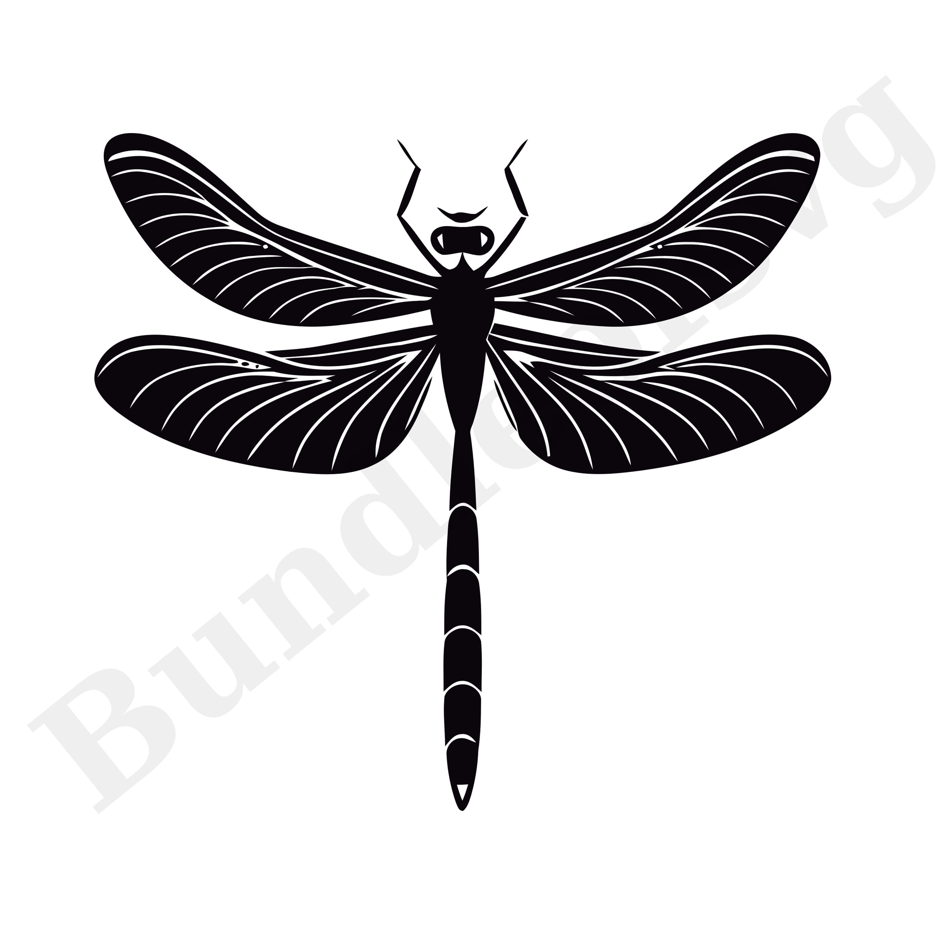 Dragonfly SVG Bundle - Intricate Dragonfly Silhouettes - Nature ...