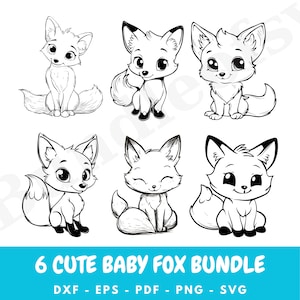 Baby Fox Svg Bundle, Cute Fox Svg Bundle, Cute Baby Fox, Cute Fox Svg, Animal Svg file, Fox Face SVG, Fox Cut file, Digital Download, Cricut