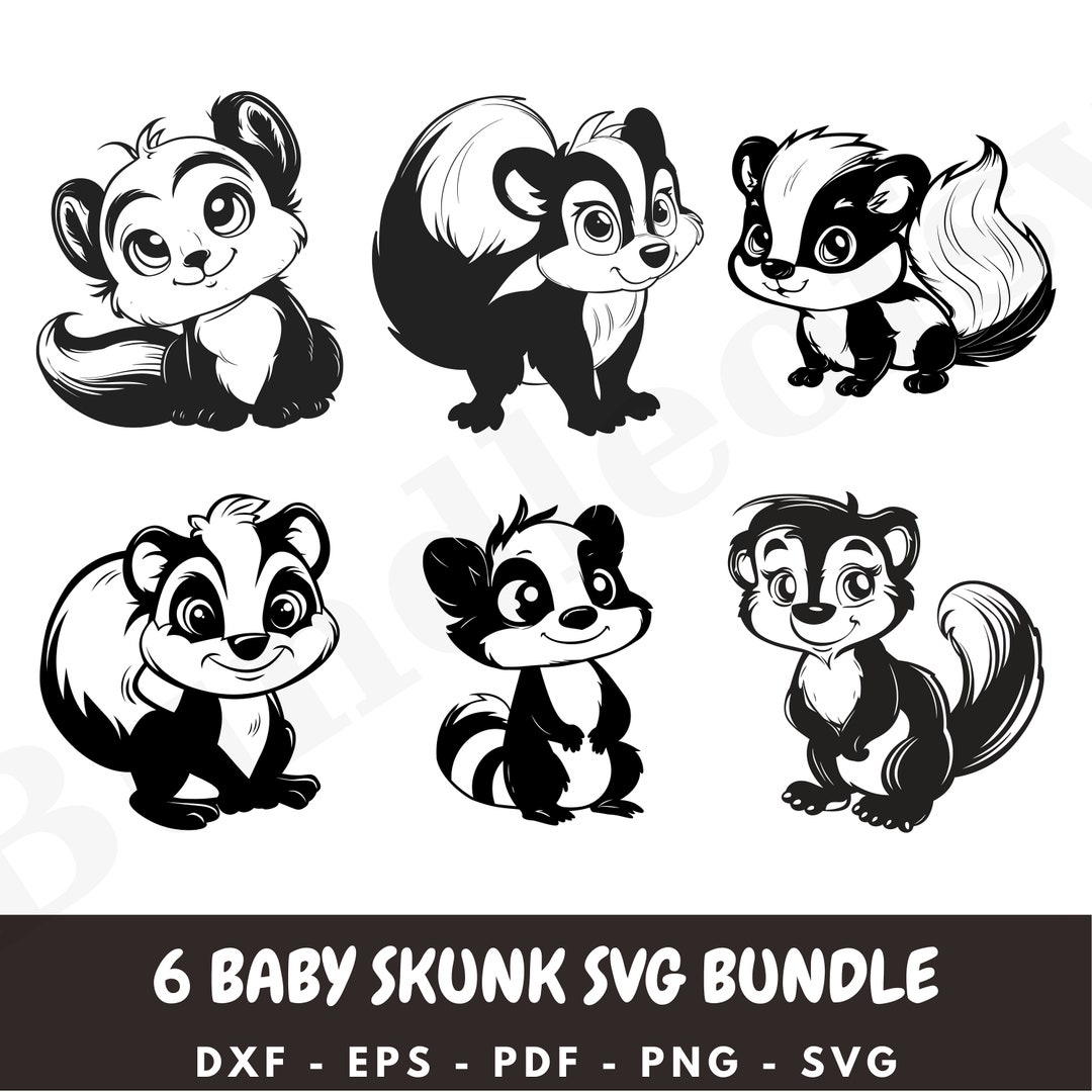Baby Skunk Svg Bundle, Skunk Svg Bundle, Cute Skunk Svg Bundle, Cute