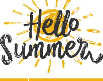 Hola verano SVG, signo de verano svg, cita de verano SVG, verano diciendo svg, bienvenido verano svg, verano svg, playa svg, archivos svg para Cricut, #1