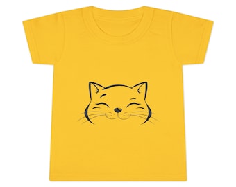 Tシャツ・カットソー TWIN CAT FACE HAFE TEE (YELLOW) Cute Cat Face SVG, Minimalist Cat Face, Cat Face SVG, Cat