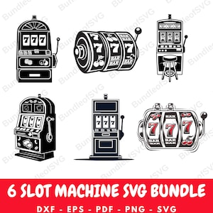 Slot Machine SVG Bundle - Gambling Svg - Casino Game Vector Graphics - Jackpot SVG Cut Files for Cricut and Silhouette - Digital Download