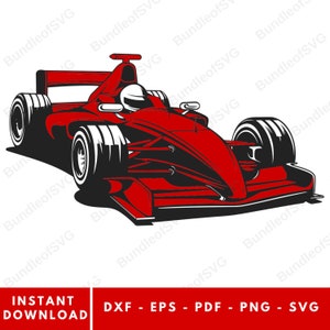 Rotes Formel-Auto SVG für Cricut und Silhouette - Geschenk für Rennfahrer - Formel 1 SVG - Rennautos Clipart - F1 Auto - Digital Download