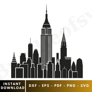 New York Silhouette SVG – Iconic Skyline Cut Files for Cricut - NYC Skyline Svg - New York Skyline Svg - Digital Download