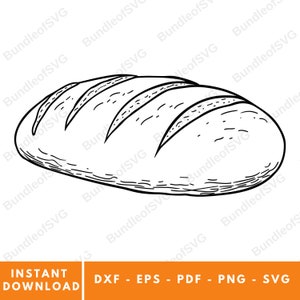 Broodje SVG-bestand - bakkerij Clipart voor Cricut & Silhouette - afdrukbaar brood Design - vers brood Svg - bakkerij Svg - Instant Download