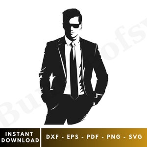 Suit Man SVG - Suit SVG - Suit Clipart - Suit Silhouette - Suit Cut Files - Silhouette - Suit Cut File - Wedding Suit Svg - Digital Download