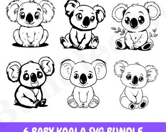 Baby Koala Svg Bundle, Koala Svg Bundle, Koala Png, Cute Koala Svg Bundle, Cute Baby Koala , Cute Koala Svg, Animal Svg file, Cut File