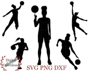Basketball Girl SVG Clipart, Basketball Mom SVG Cutting Files, Basketball Team Birthday Shirt, Basketball Coach Digital Print