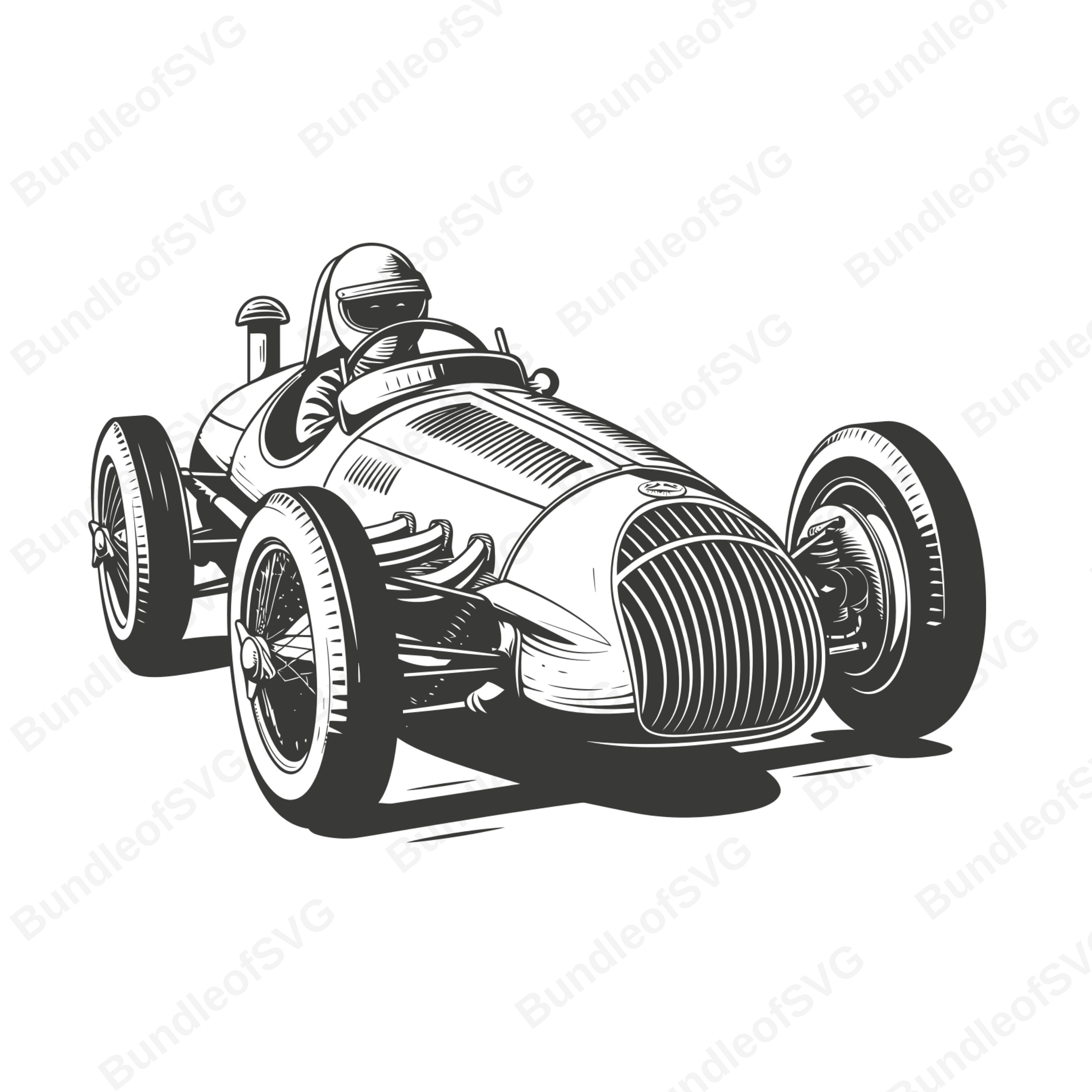 Race Car Radiator Svg Retro Racing Car SVG Bundle - Vintage Design Files for DIY Projects ...