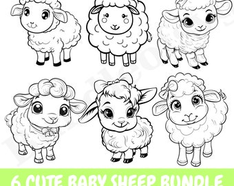 Baby Sheep Svg Bundle, Cute Sheep Svg Bundle, Lamb Svg, Cute Sheep Svg, Animal Svg file, Sheep Face SVG, Sheep Cut file