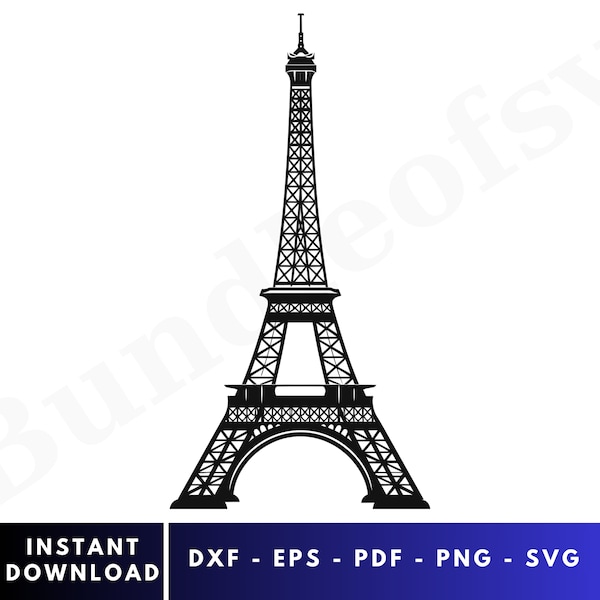 Eiffel Tower SVG, Eiffel Tower Silhouette, Eiffel Tower Cut File, Eiffel Tower Clipart, Instant Download , Digital Download, Paris Svg