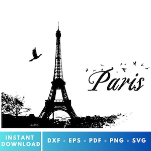 Paris SVG, France SVG, Eiffel Tower SVG, Paris Eiffel Tower Clipart, Travel svg, Paris Silhouette, French City Png, Svg Files for Cricut #3