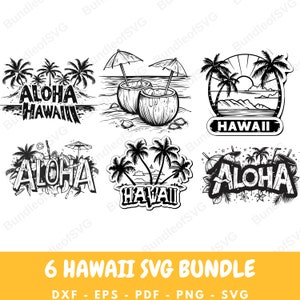 Hawaii SVG Bundle, Aloha Svg, Hawaiian Svg, Beach Svg, Vacation Svg, Family Trip Svg, Tropical Png, Svg Files for Cricut, Digital Download