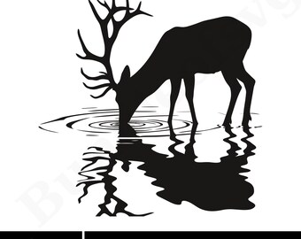 Moose on the Lake Svg, Moose Svg, Nature Moose svg, Moose Clipart, Jungle Svg, Moose Png, Moose Silhouette, Moose Cut Files For Cricut