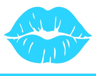Lips SVG, Blue lips svg, Lips Silhouette, Lips Clipart, Kiss SVG, Woman svg, Love svg, Lip clipart, Digital Download, Files for Cricut