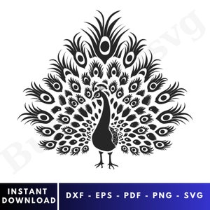 Peacock SVG, Peafowl Svg, Peacock Clipart, Peacock Silhouette, Peacock Png, Animal Svg,  Svg Cut Files For Cricut, Digital Download #3