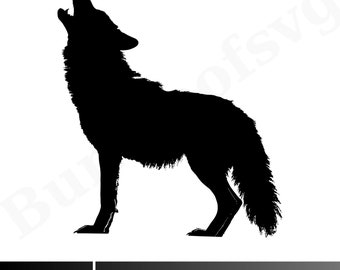 Wolf Howling SVG, Howling Wolf Svg Png Instant Digital Download, Wolf SVG, Wolf Silhouette SVG, Cut Files for Cricut, Silhouette