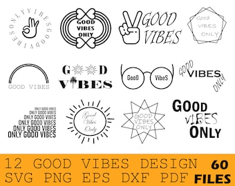 Good Vibes Only Svg, Retro Svg, Trendy phrases Svg Bundle, Good Vibes Svg
