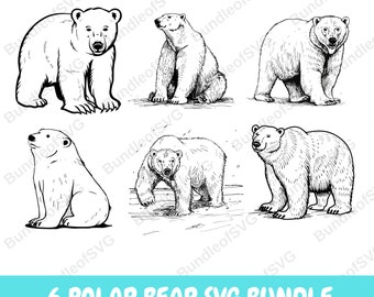 Eisbär SVG Bundle, Eisbär Clipart, Bär Silhouette, Eisbär Vektor, Bärenfamilie geschnitten Datei für Cricut, digitaler Download