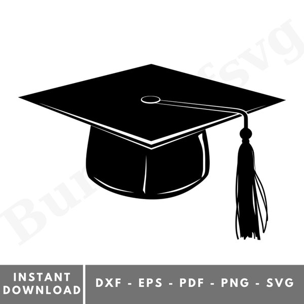 Graduation Cap SVG, Graduation Cap Png, Graduation Hat SVG, Black Graduation Cap Senior Class of Graduates, Cut File Cricut, Silhouette