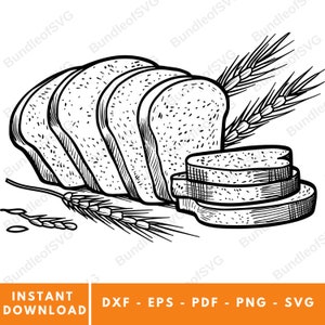 Sliced Bread SVG File - Digital Bread Clipart - Bakery Design - Bread Cut Out - Instant Download - Bread Silhouette for Cricut & Silhouette